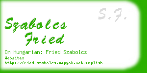 szabolcs fried business card